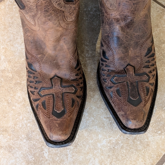 J.B. Dillon Brown Western Heeled Boots - Picture 3 of 7